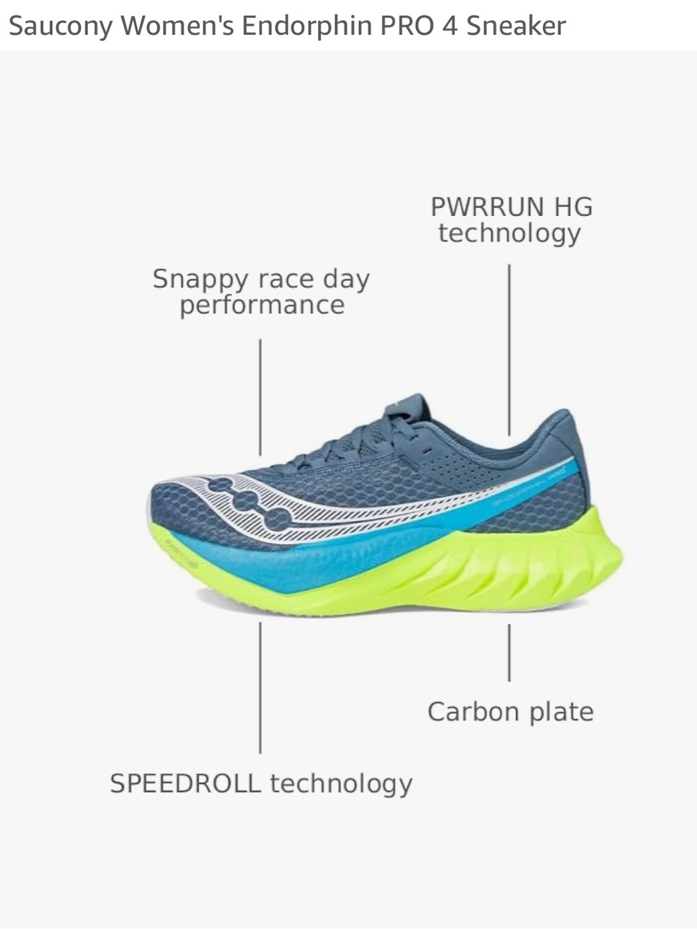 Saucony Endorphin PRO 4 - Navy Blue & Neon Yellow